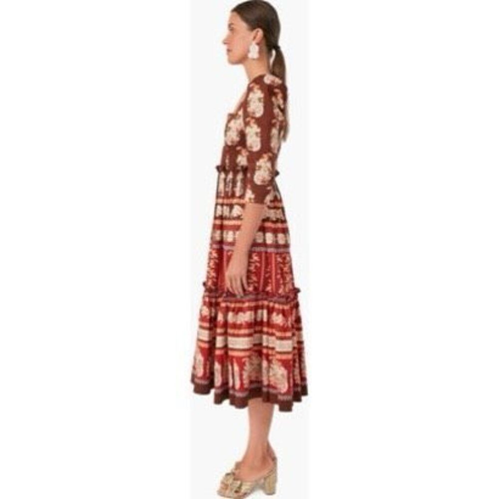 Cara Cara Brown and Red Midi Dress - Picture 2 of 14